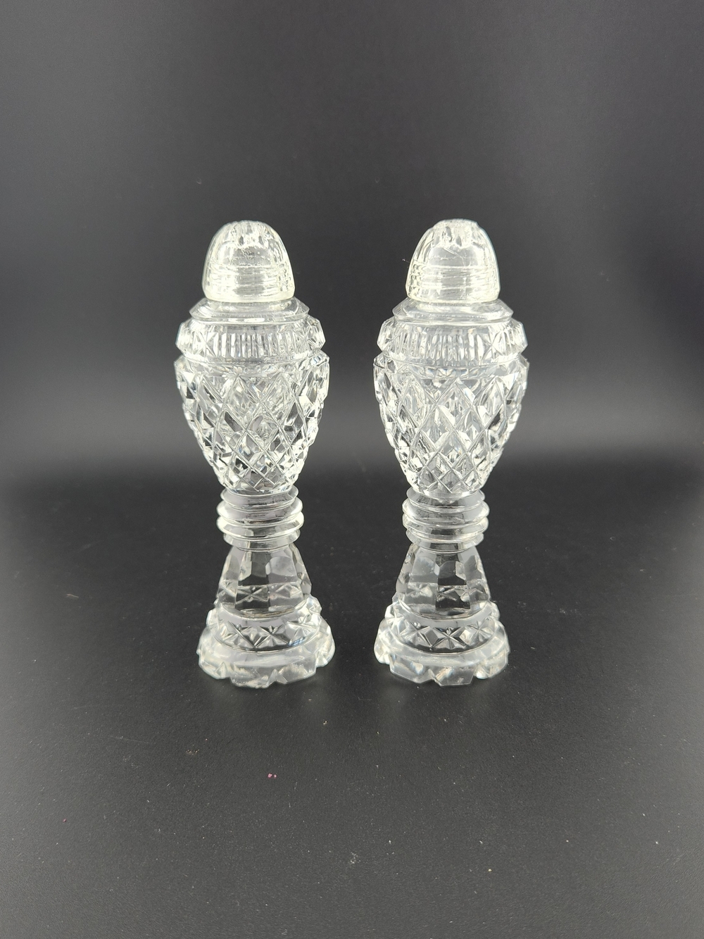 Clear Glass Crystal-Style Salt and Pepper Shakers - Set of 2